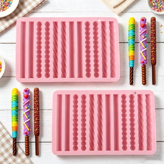Pretzel Rod Mold Silicone, Chocolate Stick Silicone Strip Molds