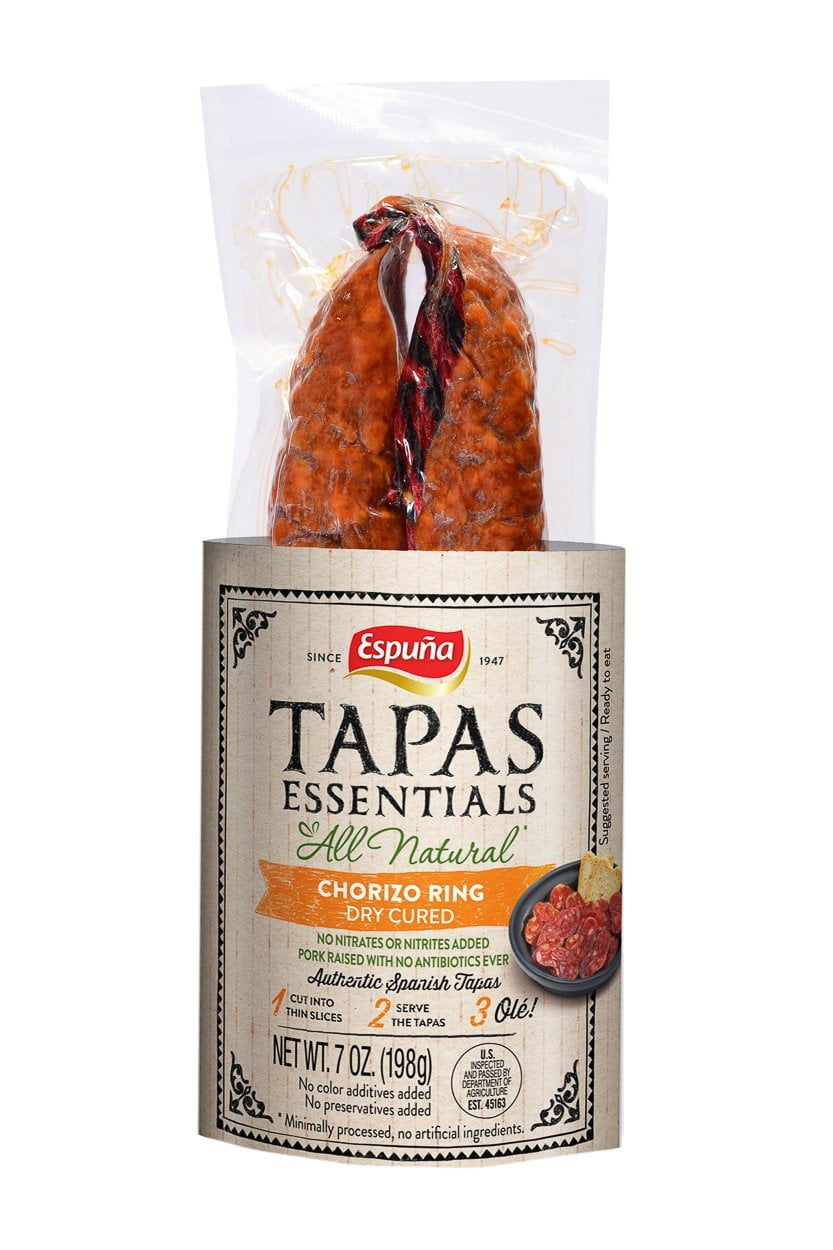 Mild Chorizo Ring (Sarta) Made with Pork - Spanish Chorizo for Authentic Tapas 7oz | Espua