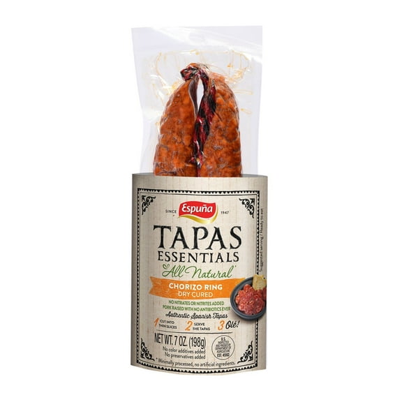 Mild Chorizo Ring (Sarta) Made with Pork - Spanish Chorizo for Authentic Tapas 7oz | Espuña