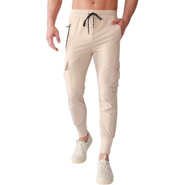 Zszcpp Jogging Pants For Men Pocket Stretch Woven Running Training Leg Cinching Drawstring Work Sports Lounge Trousers Casual Trouser