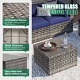 thumbnail image 5 of Clouddwell 11 Piece Patio Furniture Set Wicker Rattan Patio Conversation Set Outdoor Sectional Sofa Set with Coffee Table and Blue Cushions(Waterproof Cover Included), 5 of 6