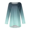 thumbnail image 5 of Womens Crewneck Sweatshirt Casual Loose Fitting Tops Gradient Long Sleeve T Shirt, 5 of 6