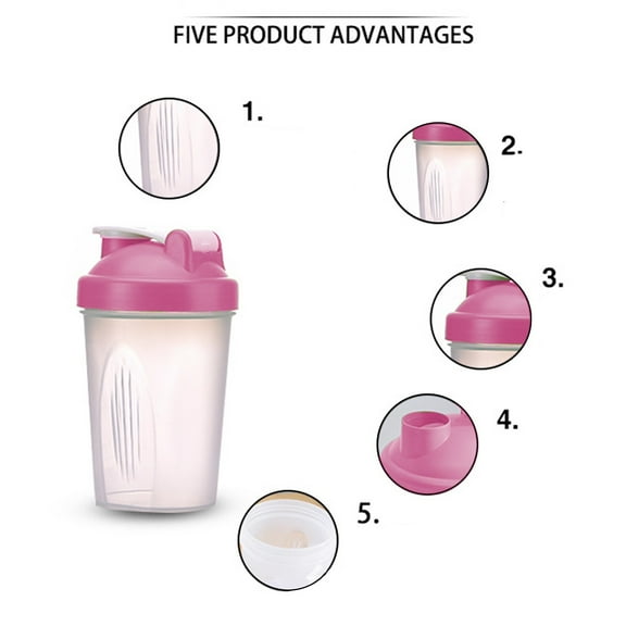 Protein Shaker Bottle - PP Material, Stirring Ball & Leakproof, for Sports and Whey Mixing