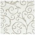 thumbnail image 2 of SAFAVIEH Florida Doug Floral Vines Geometric Shag Area Rug, Ivory/Beige, 9' x 9' Square - Large - Transitional Modern Design, Ivory & Beige, Non-Shedding & Easy Cleaning, Ultra Plush Thick Pile, Idea, 2 of 13
