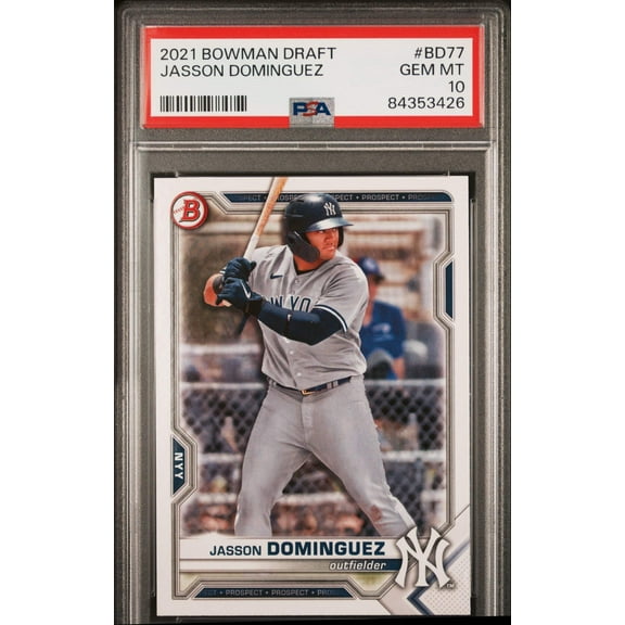 Graded 2021 Topps Bowman Draft Jasson Dominguez #BD77 Rookie RC Baseball Card PSA 10 Gem Mint