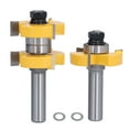 thumbnail image 2 of T Shape Milling Cutter, Adjustable 2Pcs Tongue Groove Router Bit  For Doors For Drawers For Shelves, 2 of 8