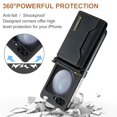 thumbnail image 2 of SaniMore Case for Samsung Galaxy Z Flip 5 6.7" 2023, Retro PU Leather Case Soft TPU Inner Detachable Magnetic Folding Card Pocket Flip Kickstand Anti-drop Shockproof Protectiive Cover, Black, 2 of 9