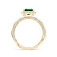 thumbnail image 2 of ANGARA Lab Grown 1.5 Ct Emerald Halo Twisted Rope Shank Engagement Ring for Women in 14K Yellow Gold (Size-8x6mm) | May Birthstone, Anniversary, Jewelry Gift for Women | Lab-Grown Emerald Ring, 2 of 8