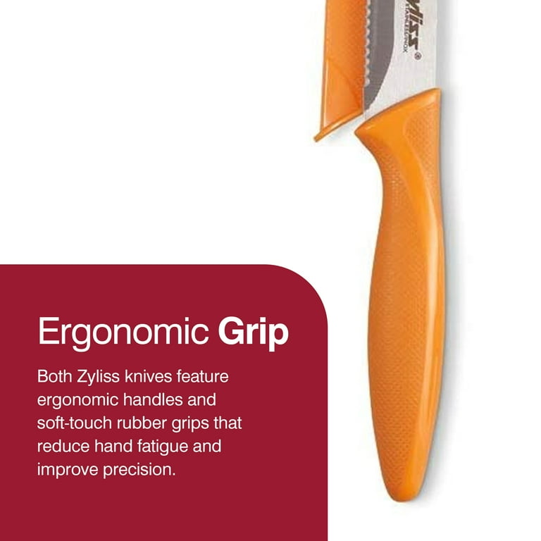 Zyliss, Utility Kitchen Knives, Serrated, with Sheath Covers