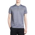 thumbnail image 1 of Calvin Klein - Camiseta con textura para hombre, color negro, grande Calvin Klein henley, 1 of 1