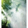 thumbnail image 3 of Rainforest Duvet Cover Set, Sunbeam Between Shadows of Trees Idyllic Scenery of Solitude in Jungle Theme, Decorative 3 Piece Bedding Set with 2 Pillow Shams, Queen Size, Green White, by Ambesonne, 3 of 3