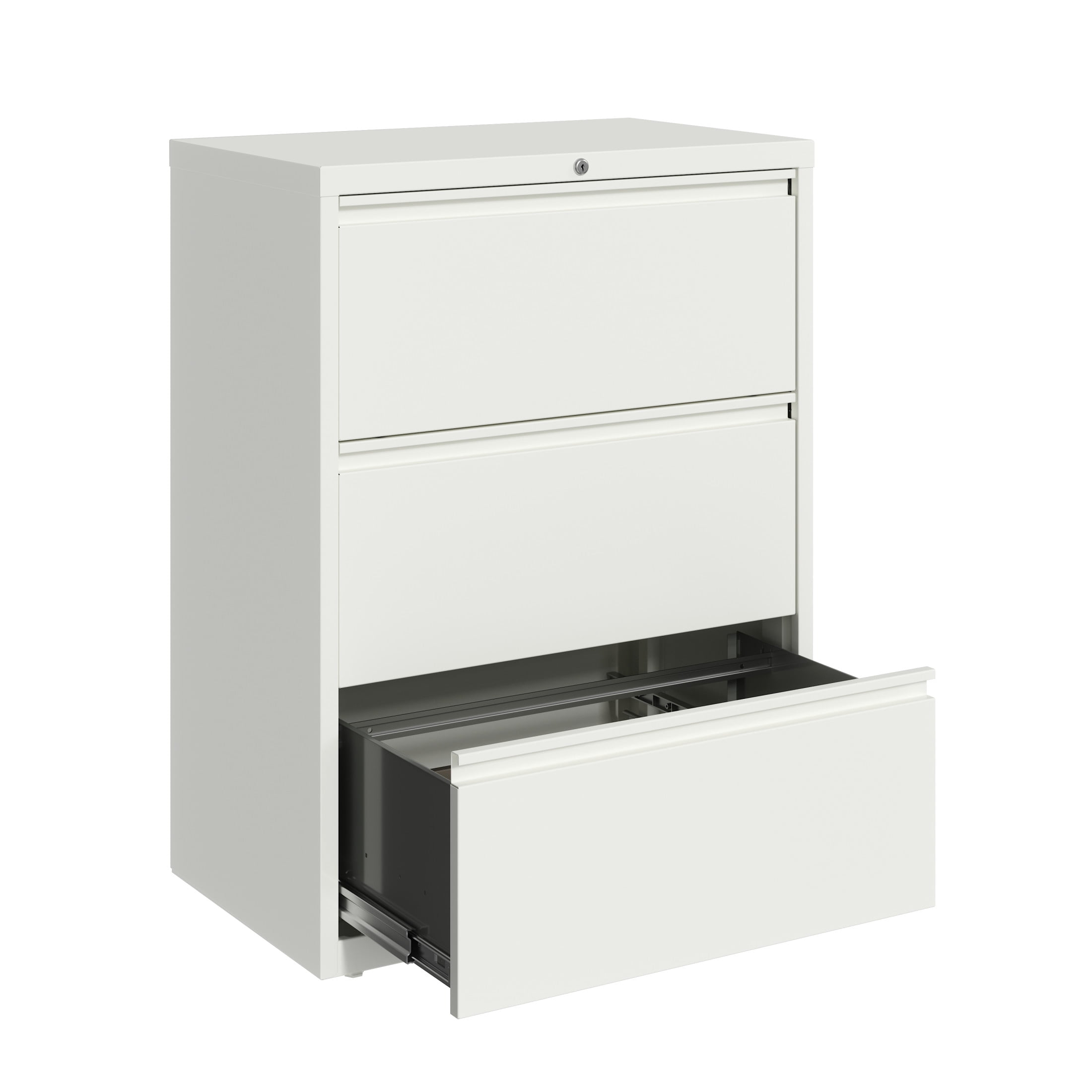 Hirsh 30 Inch Wide 3 Drawer Metal Lateral File Cabinet for Home and Office, Holds Letter, Legal and A4 Hanging Folders, White