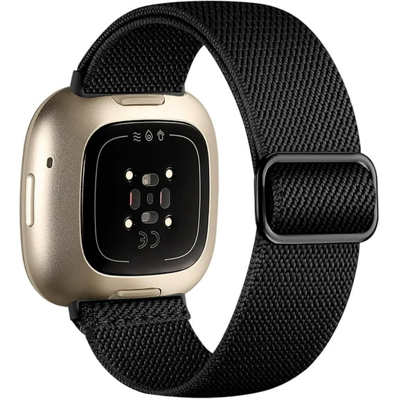 REQO Elastic Band Compatible with Fitbit Versa 3/ Sense 2/ Sense/Versa 4 Bands for Women Men, Sport Stretchy Breathable Sense 2 & Sense Bands Versa 3 and Versa 4 Watch Straps Replacement Wristband