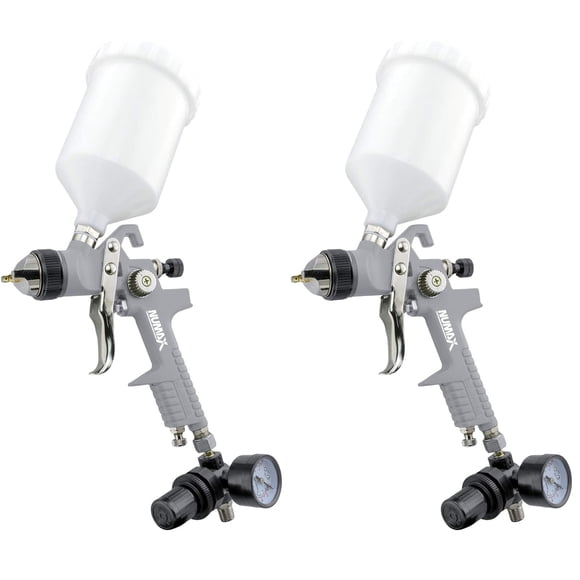 Pistola de Pintura Pneumática NuMax SPS14 com Bico de 1,4 mm HVLP e Copo Plástico de 600 cc (Pacote com 2)