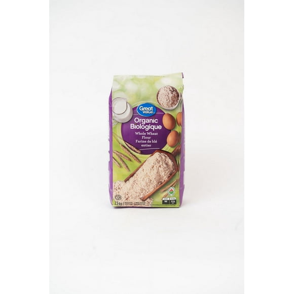 Great Value Organic Whole Wheat Flour, 2.5 kg