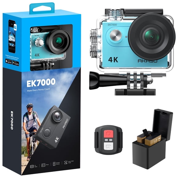 Akaso Ek7000 4K30Fps 20Mp Wifi Cámara De Acción Con Eis Ultra Hd 131Ft Cámara Subacuática Impermeable Control Remoto Zoom 4X Soporte Micrófono Externo