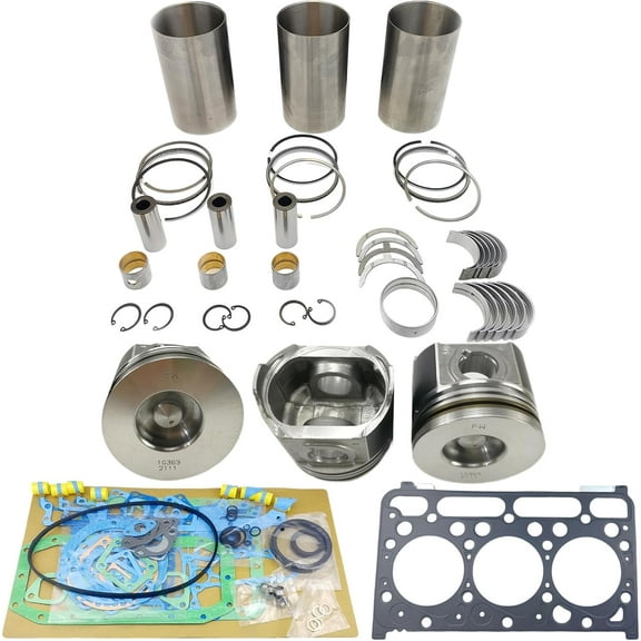 D1503DI Engine Overhaul Rebuild Kit (No valve set) For Kubota D1503DI Engine Tractor L2900 L3000 L3010 L3130 Loader R420 R420S Excavator KX91-3 U35 Round Combustion Chamber 38mm