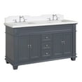 thumbnail image 5 of KBC Elizabeth 60" Wood Double Bathroom Vanity w/ Quartz Stone in Marine Gray, 5 of 6