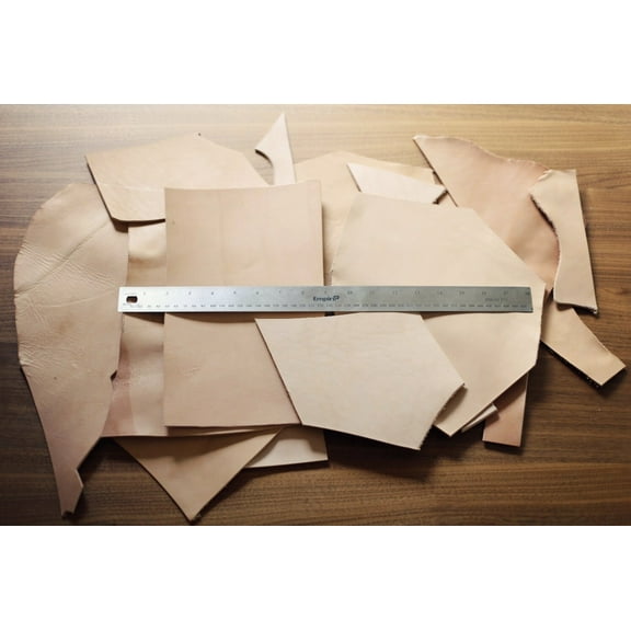 ELW SCRAPS Veg Tan Tooling Cowhide Leather Lightweight 3-6 oz. 1-2.4mm