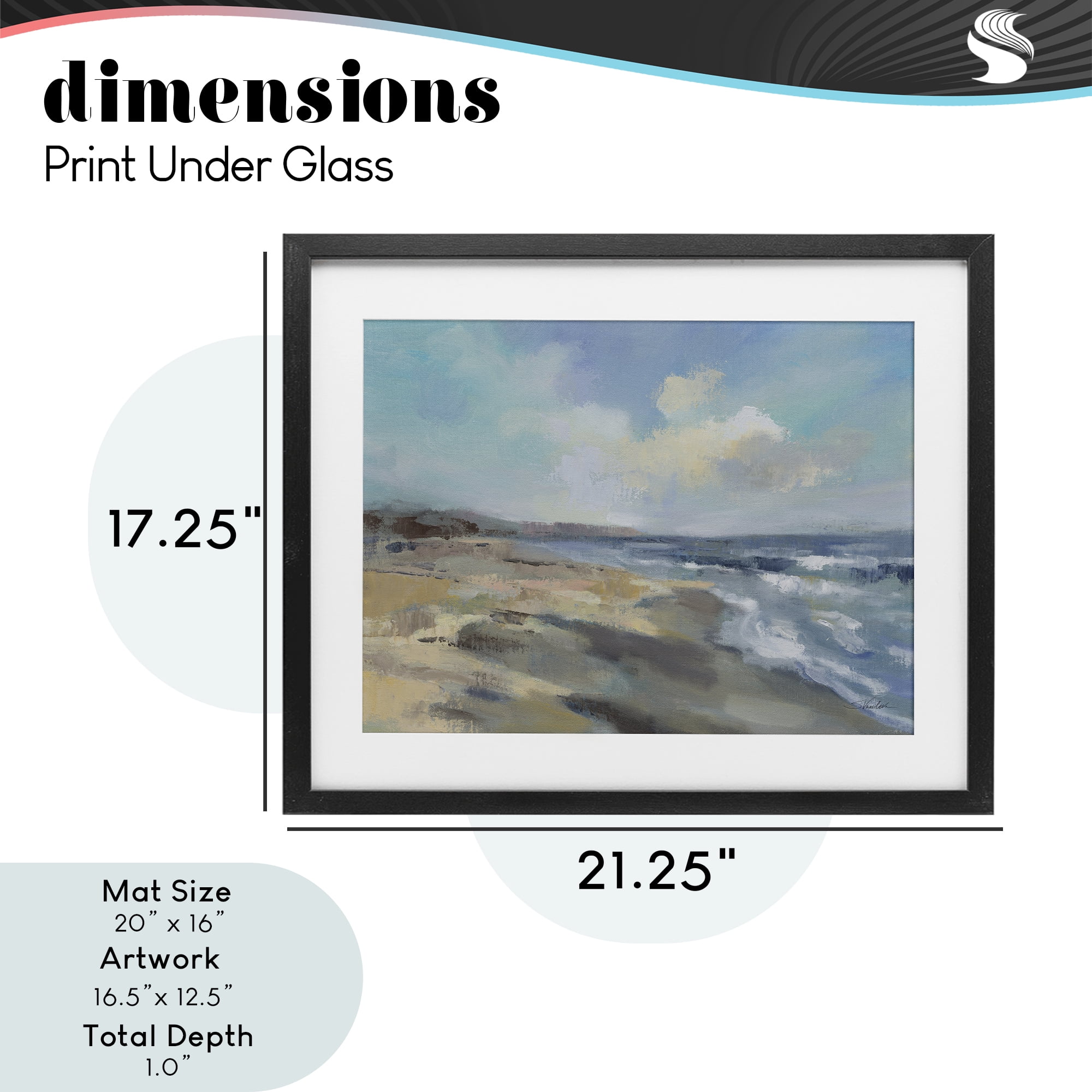 Stupell Industries Serene Morning Beach Waves Black Framed Print Under Glass, design by Silvia Vassileva