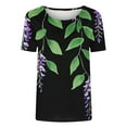 thumbnail image 6 of ZQUUVOU Womens T-Shirts Boho Printed Crew Neck Short Sleeved Tops(I-Black,M), 6 of 6