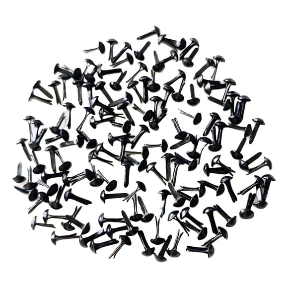 Woeilo Black Mini Split Pins Pastel Metal Brad Fasteners Brads Round Brads for DIY Crafts Projects Scrapbooking Office (3mm x 6mm)