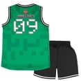 thumbnail image 2 of Set de ropa de baloncesto Minecraft Creeper para niños, talla 8, 2 of 9