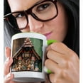 thumbnail image 2 of 3drose, Traditional Cuckoo Clock for Sale, Rothenburg, Germany, 11oz Two-tone Green Mug, 2 of 6