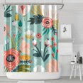 thumbnail image 2 of Floral Shower Curtain Watercolor Botanical Bathroom Decor Rustic Flower Design Fabric Bath Curtain for Tub Country Style Home Accessories with Hooks，72x84in(180*210cm), 2 of 5