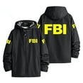 thumbnail image 1 of Fbi Agent Costume Cosplay Automne Hiver Veste Extérieure Coupe-Vent Chaude Imperméable Vestes Hommes et Femmes Motif Imprimé FBI-Week, 1 of 4