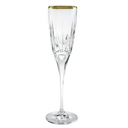 - Lorenzo Import 262320-GD Chic Flute Goblets with 24K Gold Trim - Set of 6