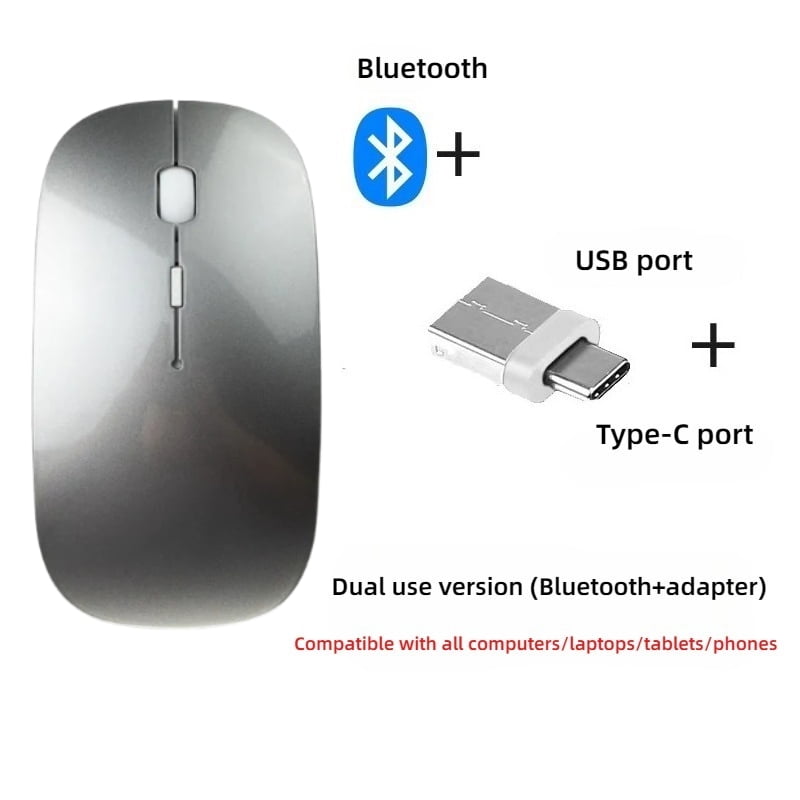 Wireless Bluetooth Silent Mouse for MacBook, Rechargeable Compatible with MacBook Air/Pro M1 M2 M3 Laptop