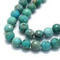 thumbnail image 3 of Natural HuBei Turquoise Beads Strands Faceted Round 7.5~8mm Hole: 0.7~0.8mm 53pcs/strand 15.28~15.51 inch(38.8~39.4cm), 3 of 3
