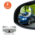 thumbnail image 2 of 2 Pcs Miroir Convexe en Verre HD Réglable à 360 Degrés pour Stationnement Rétroviseur, 2 of 10