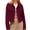 Burgundy, variant on Women's Cropped Jacket - Button-Down Corduroy Cropped Blazer Casual Long Sleeve Cropped Top