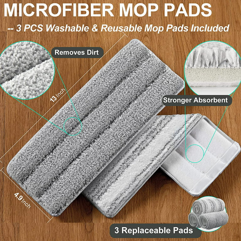 Dropship Mop Bucket With Wringer Set Flat Floor Mop Clean And Dry Separate  Bucket 3 Replaceable Pads Hands Free Home Floor Cleaning Mop Reusable  Washable Mop Pads to Sell Online at a