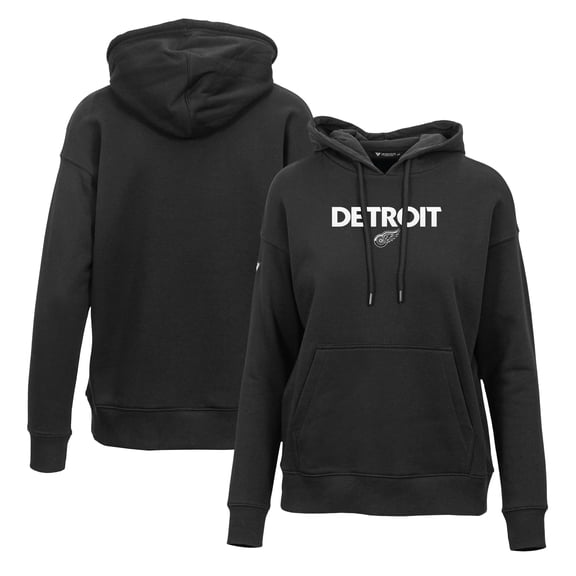 Women's Levelwear Black Detroit Red Wings Adorn City Capsule Pullover Hoodie