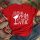 thumbnail image 1 of Maycaur, sombreros de Navidad de copa de vino para mujer, camiseta negra, regalos de Navidad, camiseta de dibujos animados, camiseta Harajuku de moda de Año Nuevo, 1 of 4