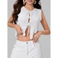 thumbnail image 6 of Yunliwuli Women's Knitted Tank Tops Bow Tie Closure Sleeveless Round Neck Ribbed Sweaters Vest, 6 of 9