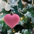 thumbnail image 6 of Valentines Heart Hanging Ball Ornaments for Tree, Artificial Velvet Fabric Decorations, Pink Decorative Baubles for Wedding Anniversary Party, 2.4in, 6 of 8