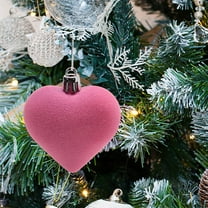 Eespoir Valentine's Day Velvet Heart Ornaments Decoration - Hearted Shape Decorations for Tree, Romantic Small Party Decoration for Wedding Anniversary Party Decoration, Pink