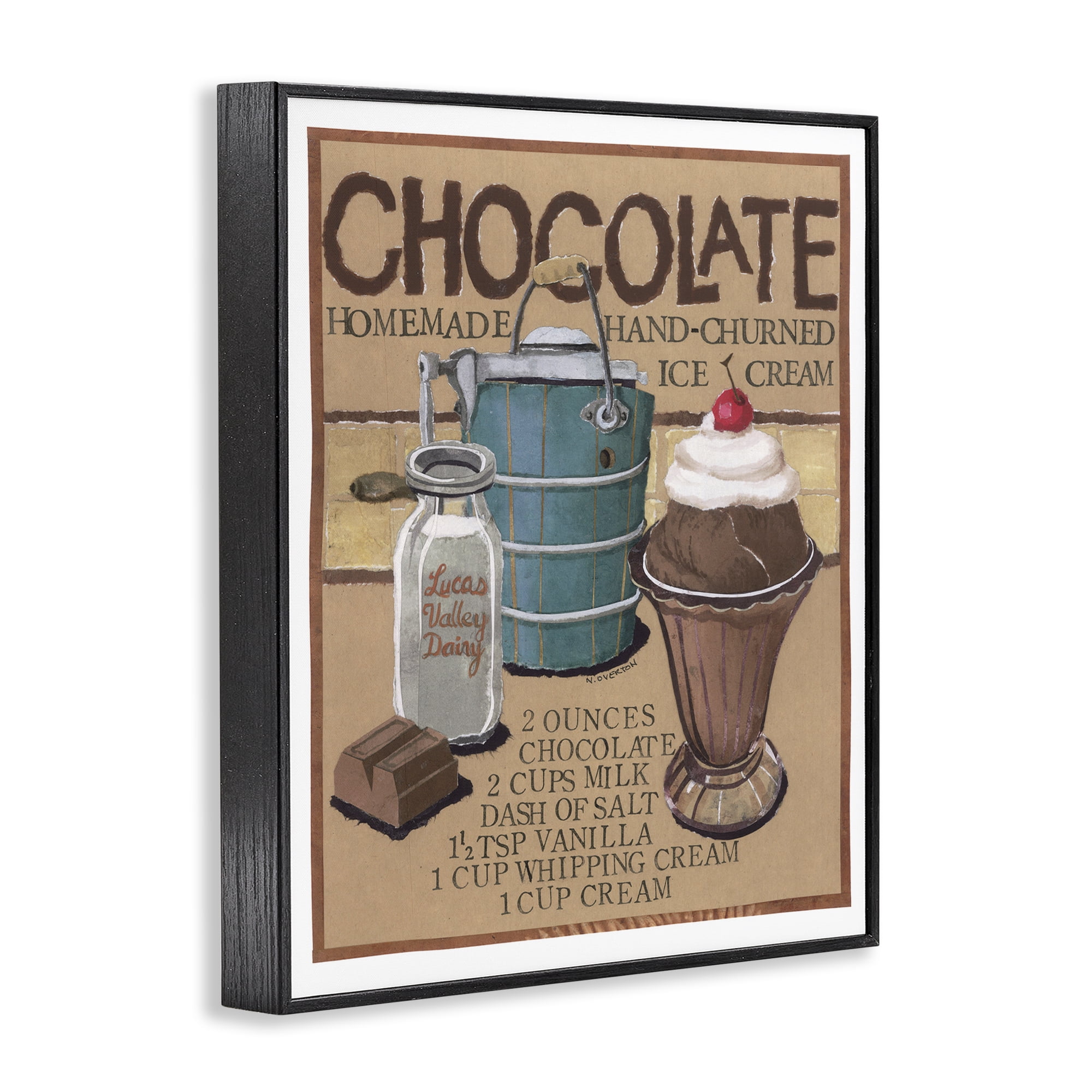 Stupell Industries Chocolate Ice Cream Food & Beverage Painting Black Framed Art Print Wall Art, 16 x 20