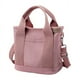 thumbnail image 4 of Bolso de mano para mujer, bolso de lona de gran capacidad con múltiples bolsillos y cremallera, bolso bandolera para mujer, estilo nicho, rosa, 4 of 7