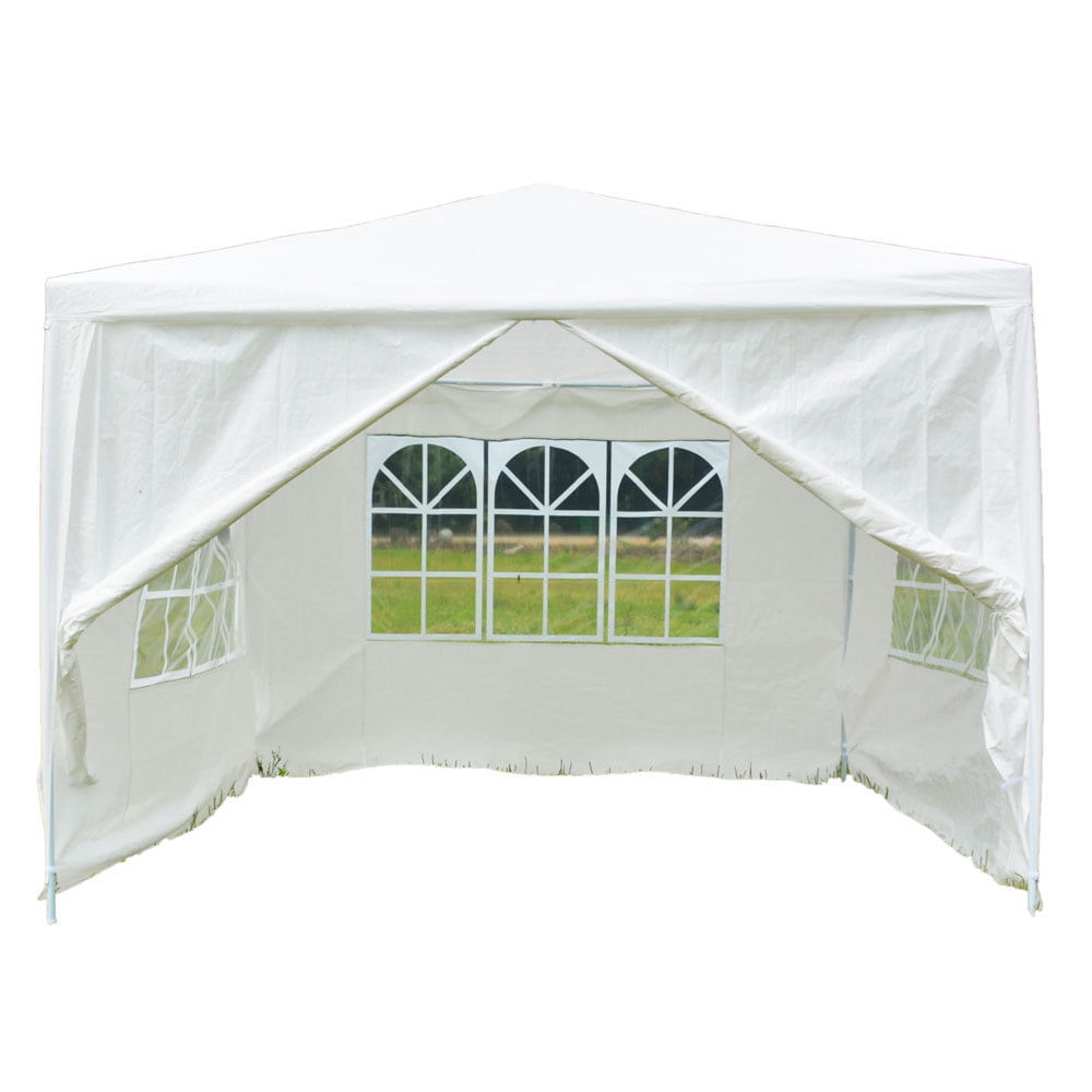 3 x 3m Four Sides Portable Home Use Waterproof Tent with Spiral Tubes White 