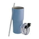 thumbnail image 4 of Termo Nuvó Doble Pared Acero Inoxidable Azul Acero con Popote, Capacidad 600 ml, 4 of 6