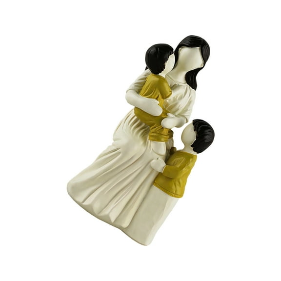 Jesscasday Mom and Kids Figurines,Sculpted Hand Painted Mother and Children Statue Ornament