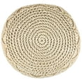 thumbnail image 5 of Northlight 18" Solid Cream Macrame Round Handmade Natural Cotton Pouf Ottoman, 5 of 9