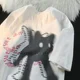 thumbnail image 2 of Camiseta con estampado de gato para mujer, camisa de manga corta con cuello redondo, versátil, holgada, Y2k, gótica, 2 of 5