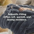 thumbnail image 4 of Faux Fur King Size Comforter Set - Grey Fluffy Comforter King Size, Soft and Cozy Shaggy Bedding Comforter Sets, Winter Warm Luxury Fuzzy Bed Set 3 Pieces, 1 Comforter and 2 Pillowcases, 4 of 7