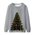 thumbnail image 2 of GigrtiJin Men's Oversized Sweatshirt Christmas Tree Printed Solid Color Long Sleeve Round Neck Casual Blouse Shirts, 2 of 4